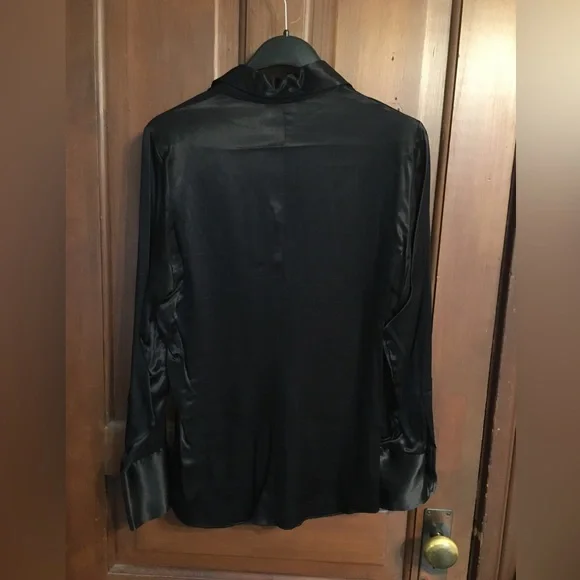 Zara Black satin-like Shirt, Blouse - size L - Picture 2 of 5